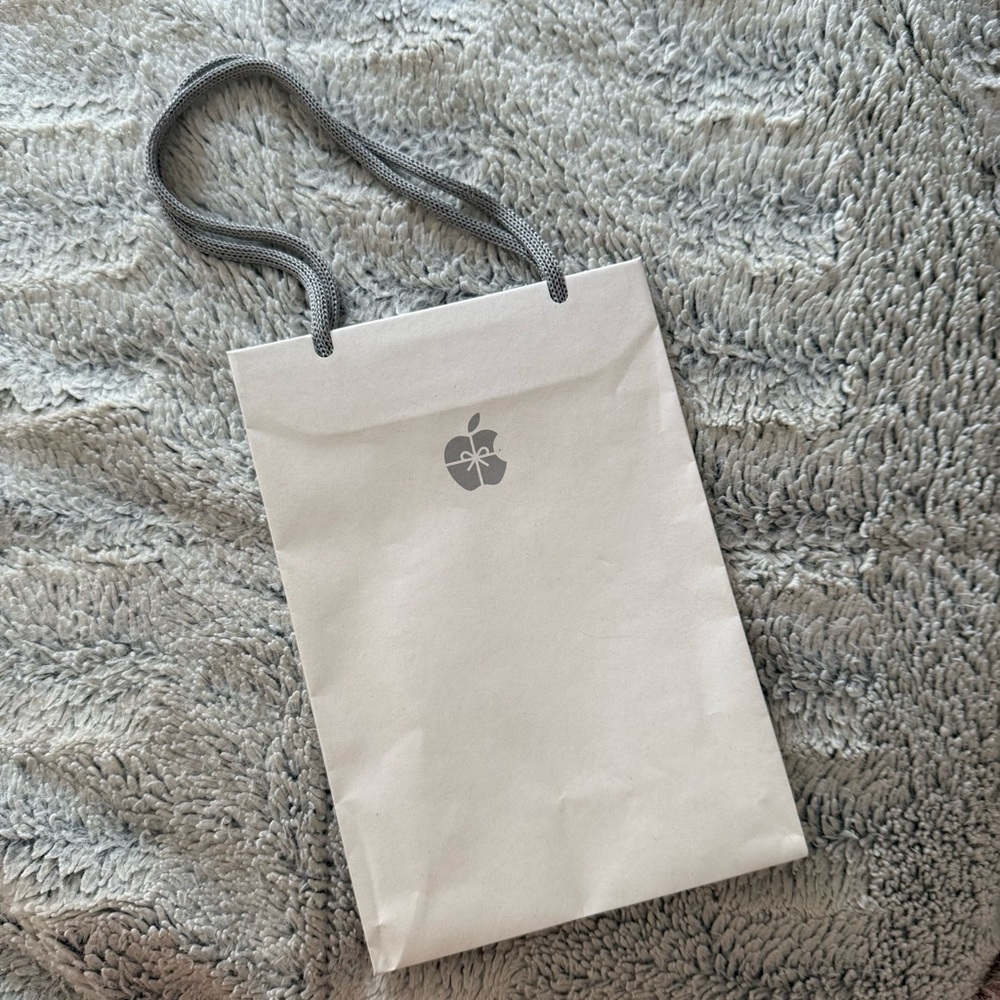 Apple Gray Canvas Bag with Strap and Logo